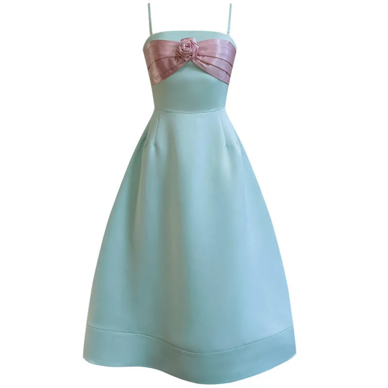 Lunivop  Fashion Patchwork Dress Women's Strapless Suspender Waist Cinching Slimming Dresses 2025 Summer New Tide