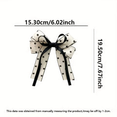 Lunivop  4-piece women satin long ribbon hair clip set, printed bow hair clip, frosted surface, fashionable and elegant hair accessories,