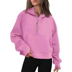 Lunivop   Sweatshirts Cropped Hoodies Fleece Womens Quarter Zip Up Pullover Sweaters Fall Outfits Winter Clothes