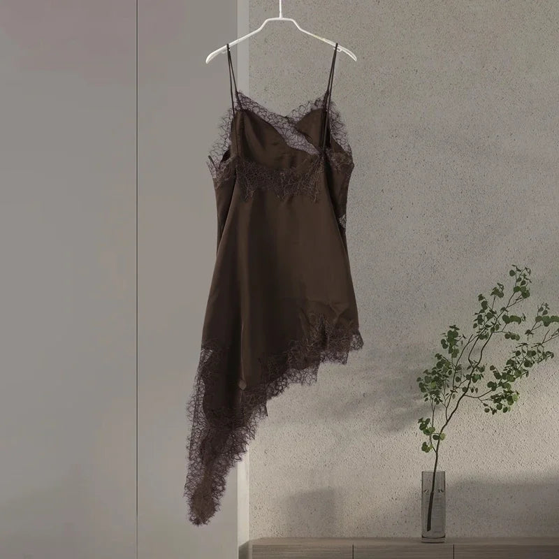 Lunivop  Sexy Lace Spaghetti Strap Dress Women  Sleeveless Street Chic Cotton Straight Short Dresses Women Summer Vacation Robe New