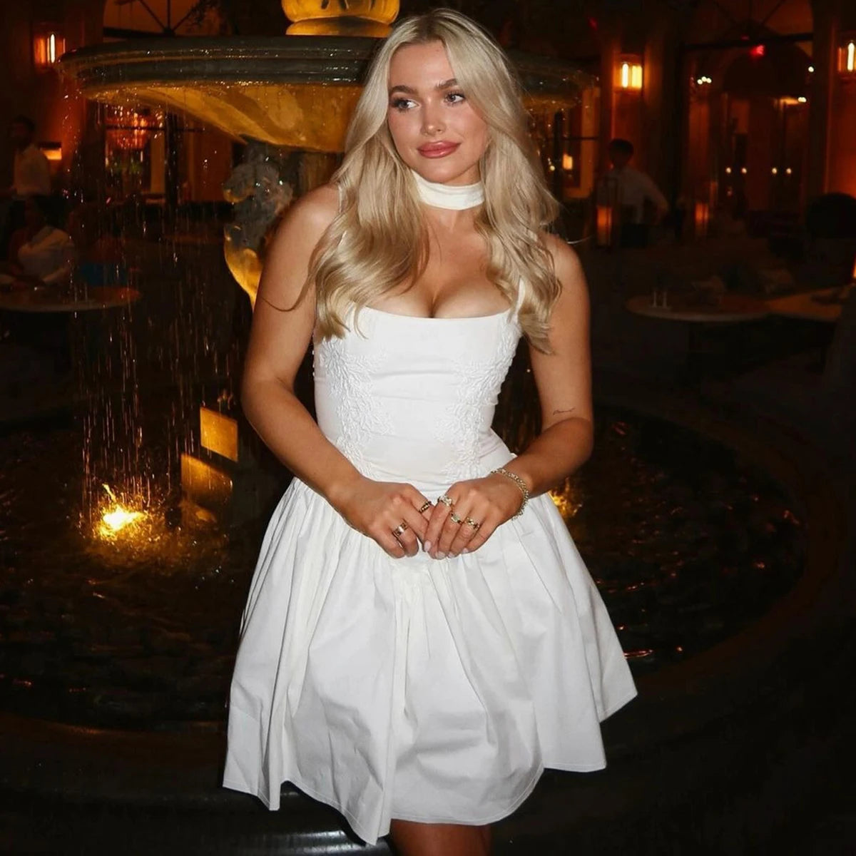 Lunivop Elegant Evening Party Ruffles Ball Short Dresses Lace Up Zipper Backless Sleeveless Summer 2024 Wholesale Fashion Dress