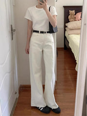 Lunivop  Women's High Waist Wide Leg Jeans Draping Loose Fit Bootcut Trousers Slimming Effect Pear Shape Body Spring New Style plus Size