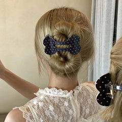 Lunivop  Fashion Leopard Print Bone Hair Claw For Women Classic Colorful Polka Dot Hair Clip Back Head Clip Cute Hair Accessories