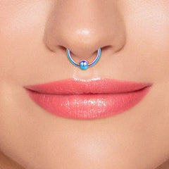 Lunivop  1pc Stainless Steel Nose Septum Clicker 20G 16G Flower Cubic Zirconia Decorated Piercing Nose Ring, Suitable For Daily Wear