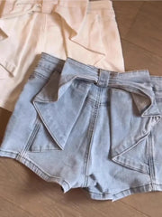 Lunivop  Small Fellow 3d Bow Denim Short Shorts Slim  Bodycon Trendy Mujer Pantalones Hot Sell Y2k Goth Fashion Pants