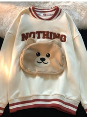 Lunivop  Korean Fashion Cartoon Embroidery Sweatshirts Spring Autumn O-Neck Hoodies Women Kawaii Pullovers Female Clothing Tops