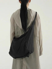 Lunivop  Large Capacity Ins One Shoulder Crossbody Bag Men's and Women's Solid Color Nylon Thin Casual Bags