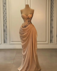 Lunivop  Stunning Evening Dresses Elegant Pleats Crystal Beaded Sweetheart Prom Dress Waist Decor Dress for Special Ocn