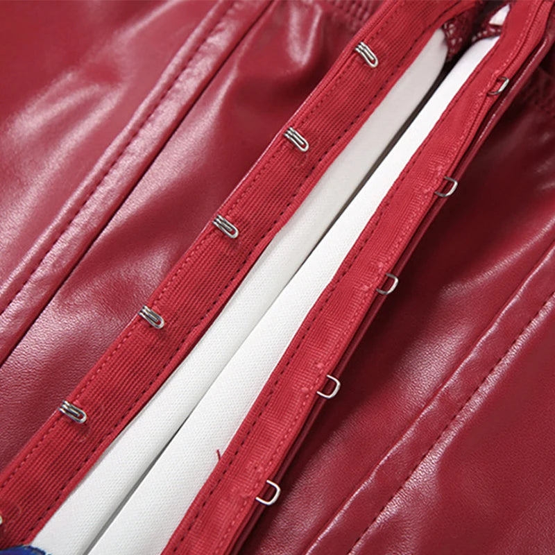 Lunivop PU Leather Busiter Corsset Tops Sexy Low Cut Deep V Neck Backless Crop Top Club Camisole Clothes Women Summer Tank Tops