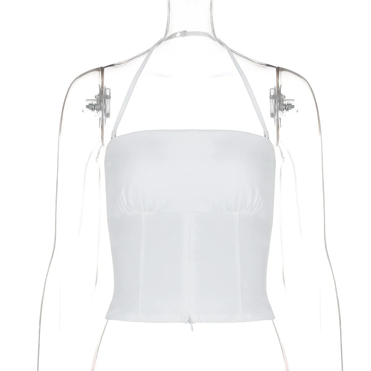 Lunivop Halter Strapless Zipper Bodycon Solid Corset Camis Tops Y2K Streetwear Korean Casual Clothes Ladies Manufacturer