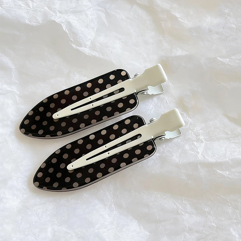 Lunivop  Black White Polka Dot Acrylic Hair Clips Minimalist Secure Hold Suitable for Daily Wear Party Outfits Hair Styling Accessories