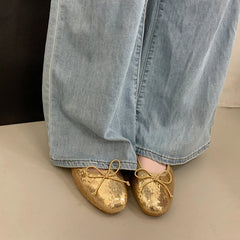 Lunivop  Spring Shiny Sequin Women Loafer Shoes Concise Round Toe Lightweight Slip On Shoes Laides Comfort Soft Sole Ballerina Flats