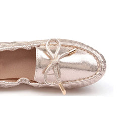 Lunivop  Bow tie Loafers Silver Gold Ballet Flats Casual Slip On Shoes Woman Shallow Soft Summer Women Flat