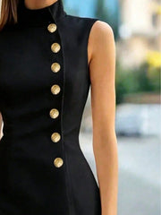 Lunivop  New Summer Women's Sleeveless Knit Dress, Casual Comfortable Elegant, Suitable For Office And Daily Wear Black