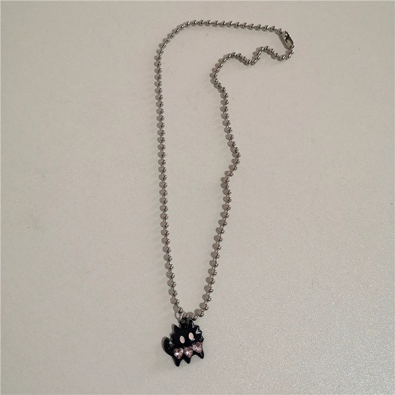 Lunivop Kpop Punk Goth Black Cat Pink Crystal Cross Heart Pendant Star Chain Necklace Men Women Hip Hop 2000s Y2K Grunge EMO Accessories