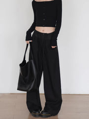 Lunivop  Color Block High Waist Casual Yoga Pants Women's Versatile Fashion Sports Long Trousers Drape Straight Leg Pants Streetwear