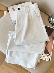 Lunivop Casual Elegant Wide Leg Pant Women Vintage High Waist Loose Korean Trousers Fall Winter Pockets Solid Simple Retro Pants