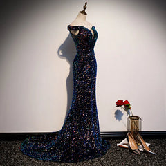 Lunivop  Exquisite Luxury Shinny Slash Neck Short Sleeve Evening Dress Long Sequin Fishtail Train Prom Robe Back Strap Design Vestidos