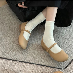 Lunivop New Women Flats Fashion Round Toe Shallow Mary Jane Shoes Soft Casual Ballet Shoes Low Heel Single Shoes Zapatos De Mujer