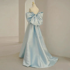 Lunivop  elegant Strapless A-line Evening Dress With Big Bow Sexy Sleeveles Formal Pageant Prom Gown Customized Floor Length Prom Dresses