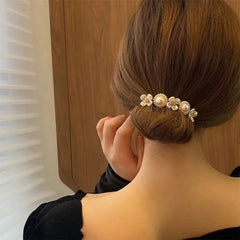Lunivop  Women Easy Hair Bun Maker Floral Crystal Donut Updo Hair Stick Diy Plate Hair Bendable Hairband Chignon Hair Accessories Gift