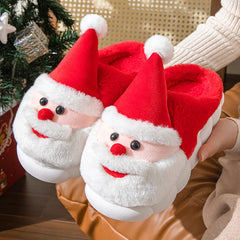 Lunivop Winter Christmas Slippers Santa Claus Fluffy Slippers Soft Warm Plush Cushion Slides Men Women Home Cotton Slippers