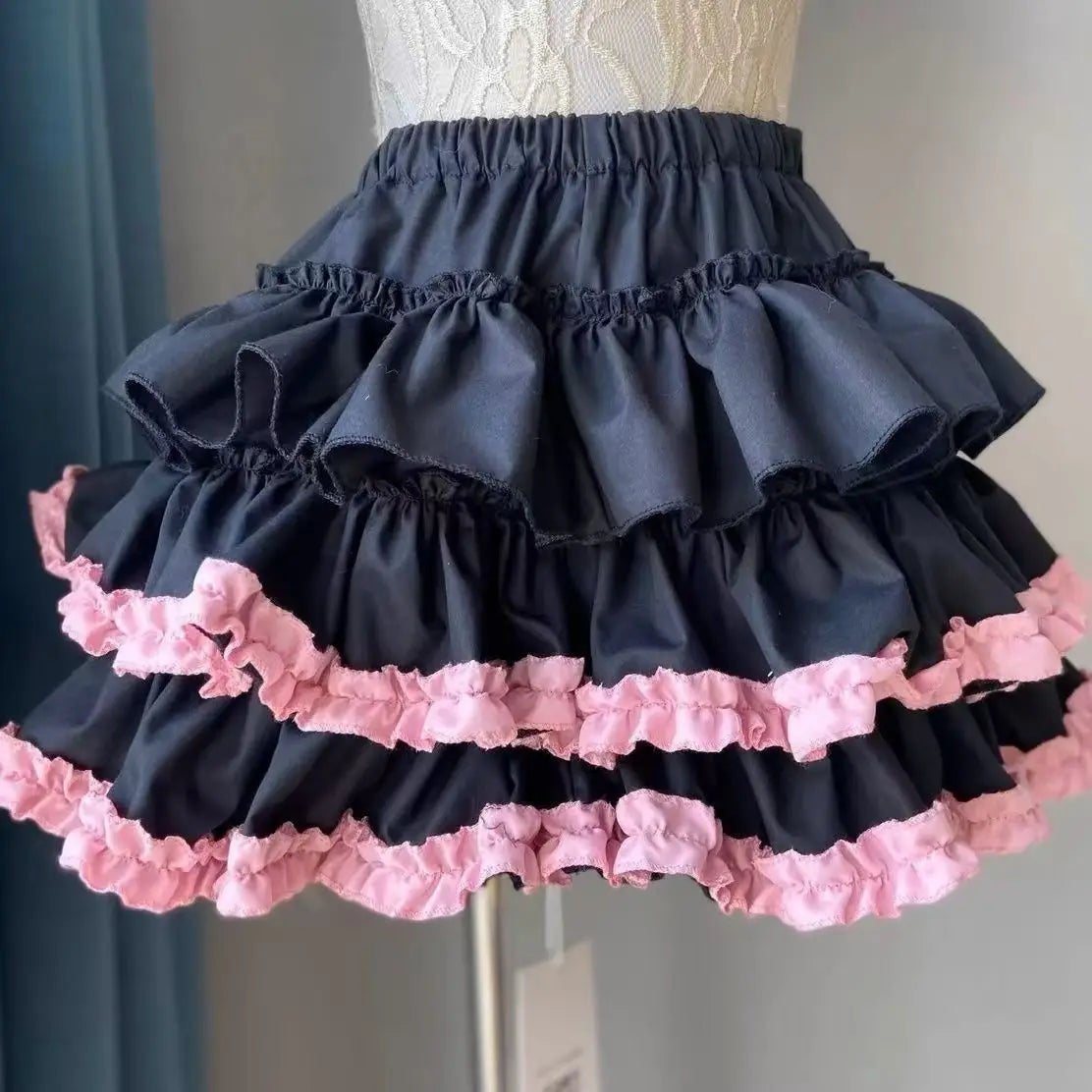 Lunivop  Sweet Lace Pleated Cake Skirt for Women Korean All-match Faldas Sexy Mujer 2025 Summer New Pumpkin A-line Flower Bud Skirts