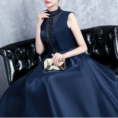 Lunivop  Elegant Simple Slim Fit O-neck Evening Dresses Sleeveless Backless Cross Lace-up Prom Dress New Beading Design Formal Robe