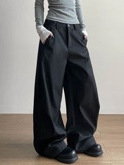 Lunivop  Y2K American Pleated Pants Women Unisex Vintage Casual Versatile Straight Leg Pants Couple Korean Chic Baggy Trousers Streetwear