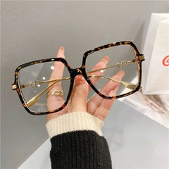 Lunivop  Fashion Oversized Square Eyewear Women Retro Chic Blue Light Bloking Glasses Trendy Brand Design Decor Optical Frames Computer