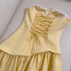 Lunivop  Fashion Women Dress Sleeveless Strapless Solid Color Female Summer Party Dresses New Tide