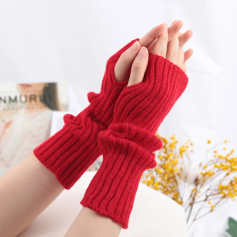 Lunivop Long Fingerless Gloves Women Mitten Winter Arm Warmer Kawaii Knitted Sleeve Soft Girls Anime Clothes Punk Gothic Lolita Gloves