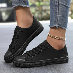 Lunivop  Black Canvas Shoes Spring Autumn Women Casual Breathable Versatile Couple Plank Shoes Korean Style Comfortable Sneakers