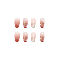 Lunivop  24pcs Self-adhesive False Nails Summer Cheap Press on Nails Girls Ballet Nail Tips Paste Nails with Glue Artificial Self-nail