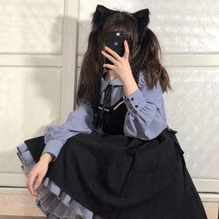 Lunivop  Korean Fashion Preppy Style Doll Collar Womens Dresses Japanese Kawaii Lolita Short Dresses Summer Party Dress