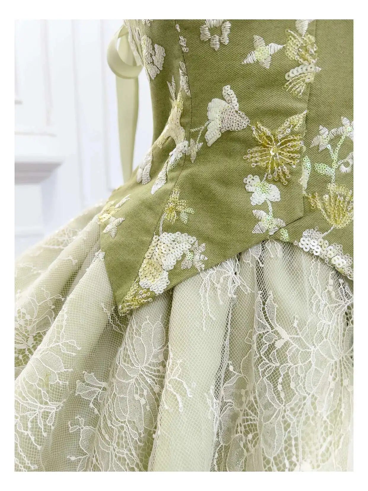 Lunivop Light Luxury Lace-up Dress Women Spliced Embroidery Suspender Ballet Style Cake Fluffy Dresses Female