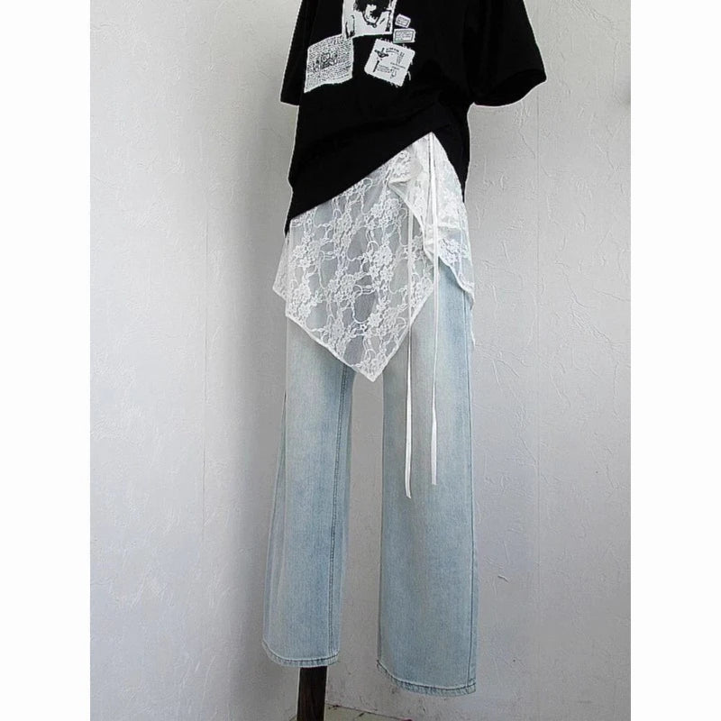 Lunivop Korean Style Irregular Skirt Women Sweet Lace Up Black Short Skirts Elegant Fashion Solid Streetwear Fart Curtain Skirt