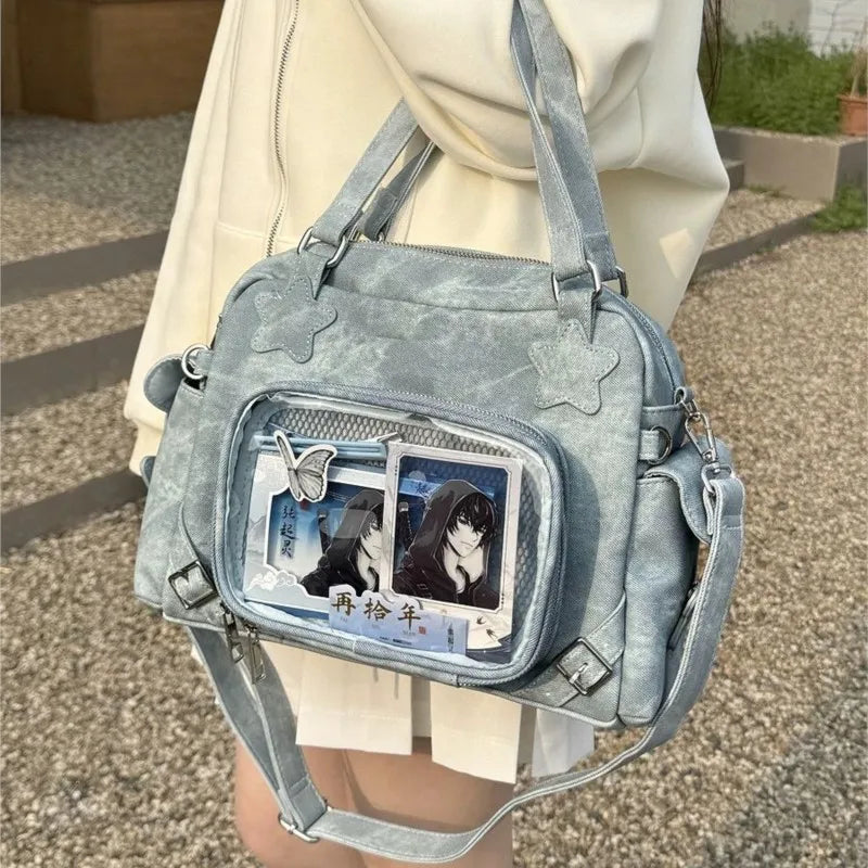 Lunivop Harajuku Pink Ita Bags Purse Women Lolita Shoulder Underarm Bag Ladies Japanese Transparent Large Capacity Handbag Y2k