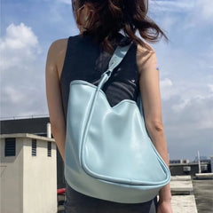 Lunivop  Sweet Lovely Blue Tote Bag Women Leather Large Capacity Shoulder Bags Ladies Everyday Commuter Casual Underarm Bag