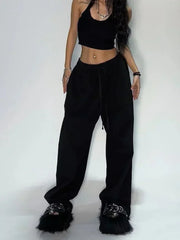 Lunivop Casual Gray Sweatpants Women Wide Leg Black Joggers Classic Baggy Streetwear Oversized Sports Female Trousers All-match
