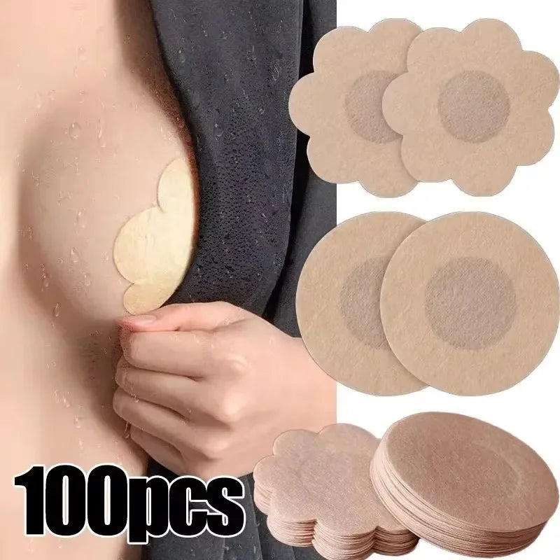 Lunivop 10/100pcs Women Nipple Cover Self Adhesive Lift Up Breast Petals Lady Invisible Bra Sticky Chest Nipple Shield Pad Bra Accessory