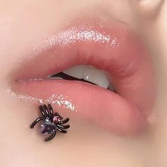 Lunivop Spider Heart Crystal Labret Ring Piercing Zircon Lip Studs Ear Cartilage Tragus Helix Lobe Conch Piercing Earrings Nose Jewelry