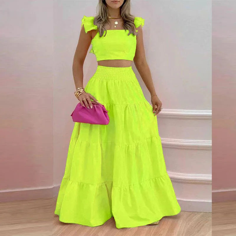 Lunivop  Skirt Sets Womans Clothing Streetwear New Spring/Summer Elegant Sexy Collage Sleeveless Top and Longuette Suits for Female