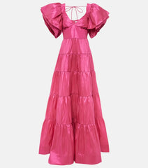 Lunivop  Elegant Long Pleated Evening Dresses  A-Line V-Neck Taffeta Middle East Floor Length Prom Dress Party Dresses for Wom