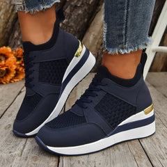 Lunivop  Women Mesh Breathable Casual Shoes Woman Lace-up Vulcanized Shoes Ladies Platform Sneakers Female Shoes