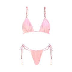Lunivop   3Pcs Mirco Bikini 2025 Sexy Swimsuit Women Push Up Swimwear Bandeau Biquini Female Pink Bodysuit Bathing Suits Sarong Cover Up