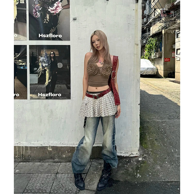 Lunivop Autumn Vintage Washing Bottom Jeans Women's Slimming Low Waist Jeans Trousers American Style Casual Chic Fashion Y2K Jeans