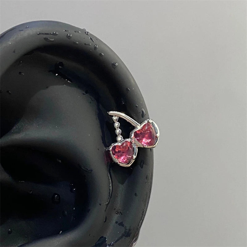 Lunivop 1pcs Quality Shiny Zircon Five Pointed Star Pendant Cochlear Ear Bone Nail 316L Stainless Steel Earring for Women Waterproof