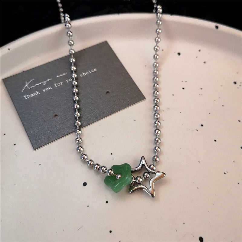 Lunivop Punk Stainless Steel Irregular Hollow Star Pendant Necklace For Women Men Unisex Hip Hop Y2K Trend Vintage Jewelry Accessories