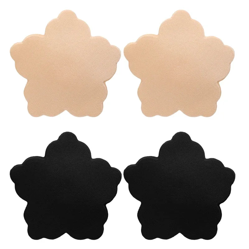 Lunivop Women Invisible Nipple Cover Reusable Adhesive Petals Breast Chest Bra Strapless Skin Black Nipple Sticker Pad for Party Dresses